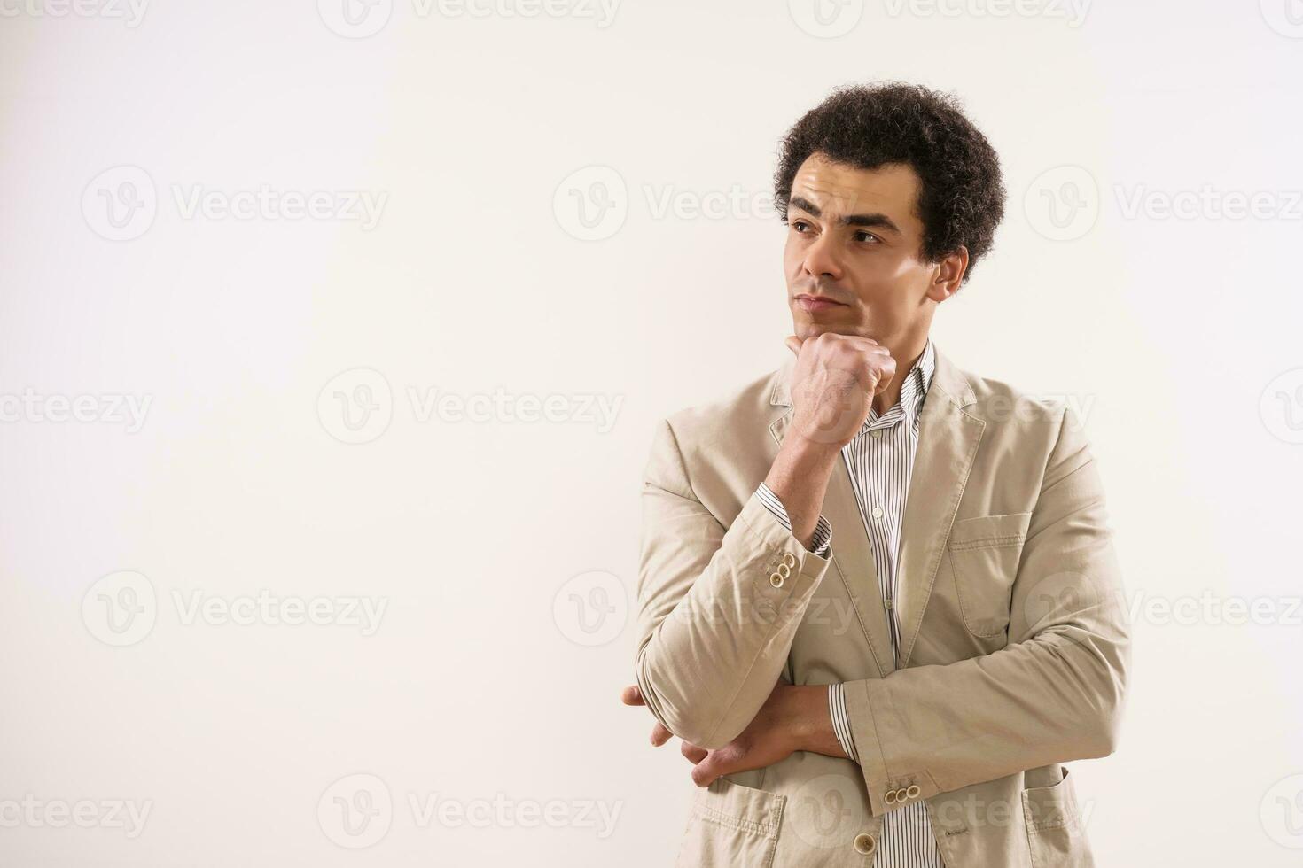 Image of pensive businessman thinking photo