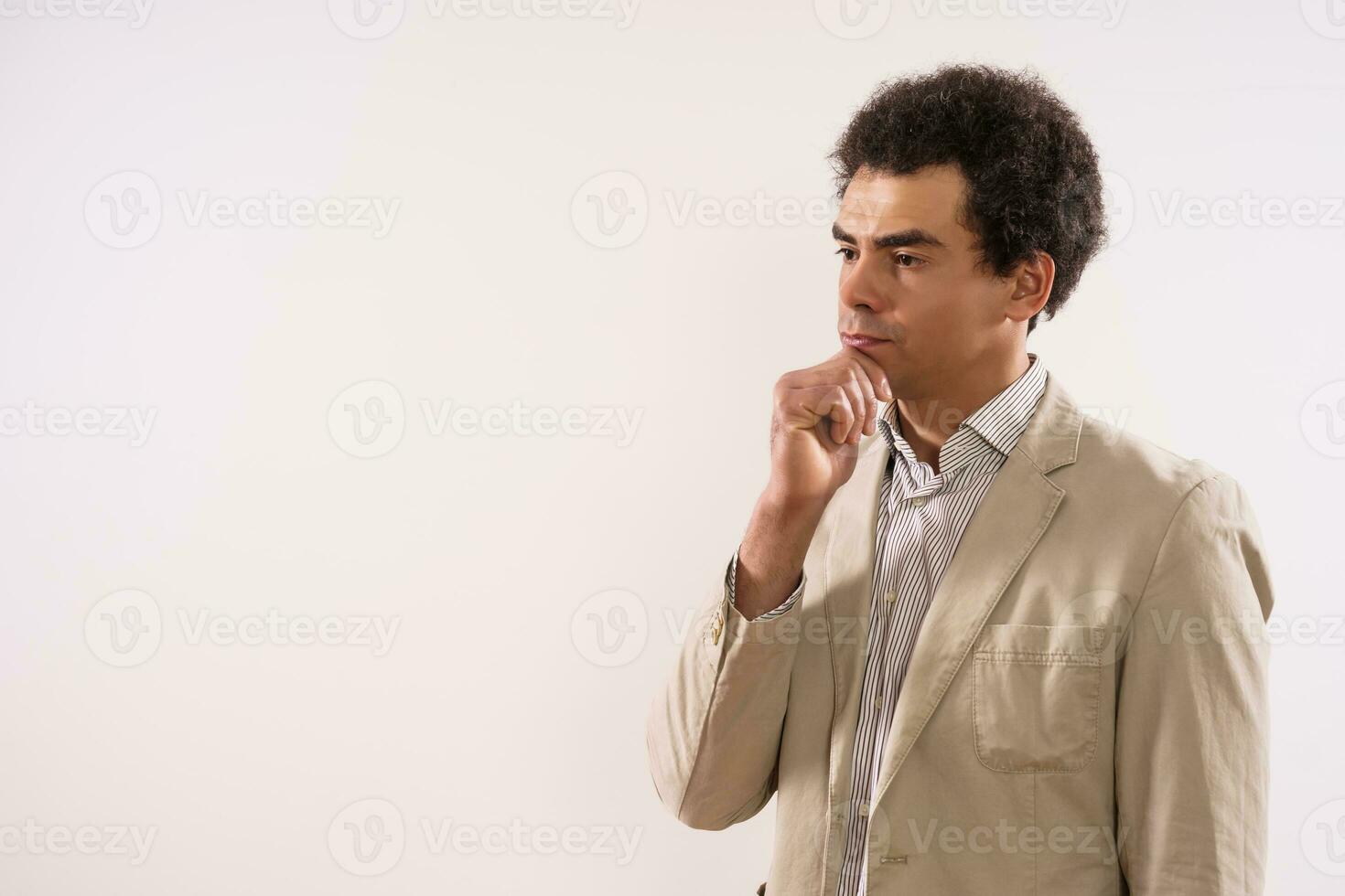 Image of pensive businessman thinking photo