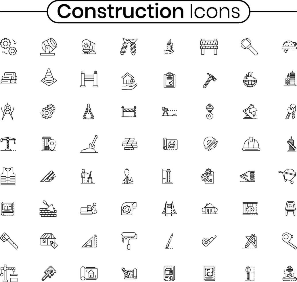 Construction Icons Set. vector