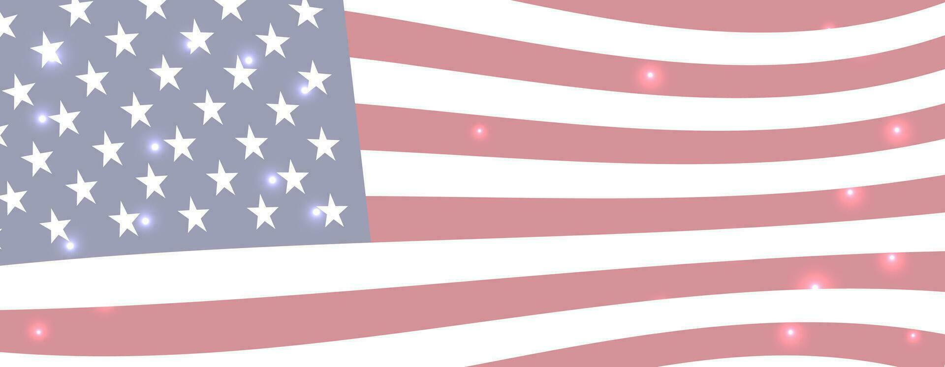 United States vector banner. USA national flag background. American rectangular horizontal web banner