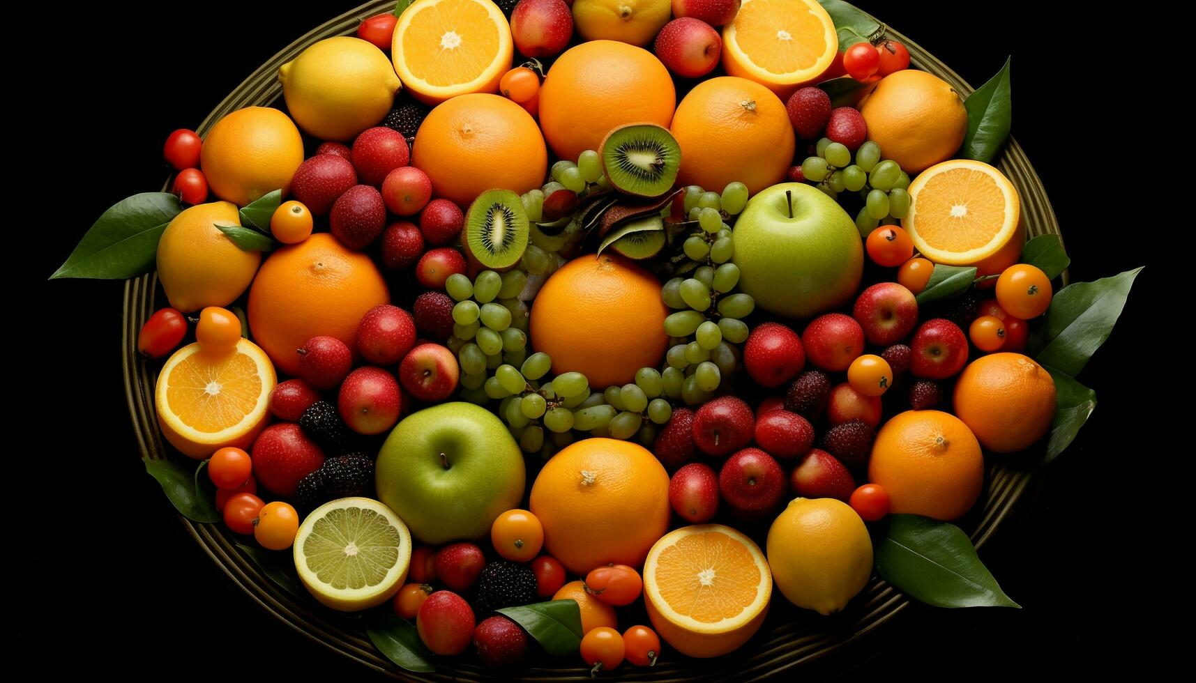 AI generated Lemonade, citrus fruit, mint leaf, ice, refreshing summer drink generated by AI photo