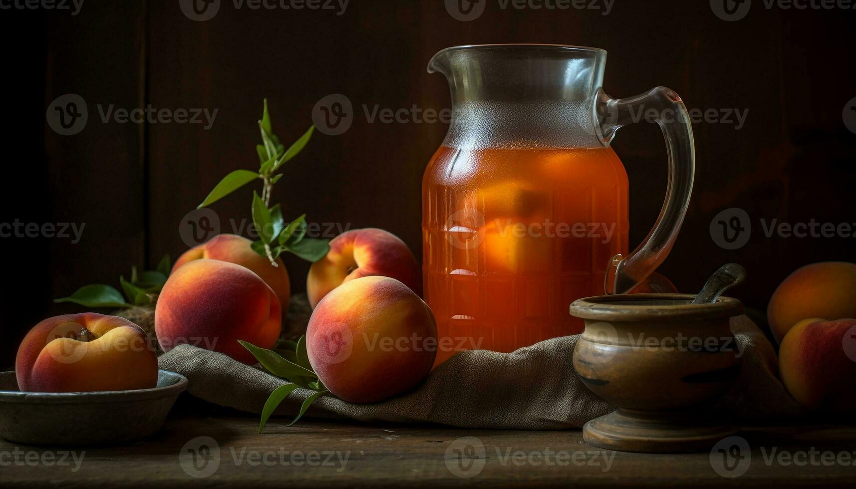 AI generated Freshness of summer berries on a wooden table, a gourmet delight generated by AI photo