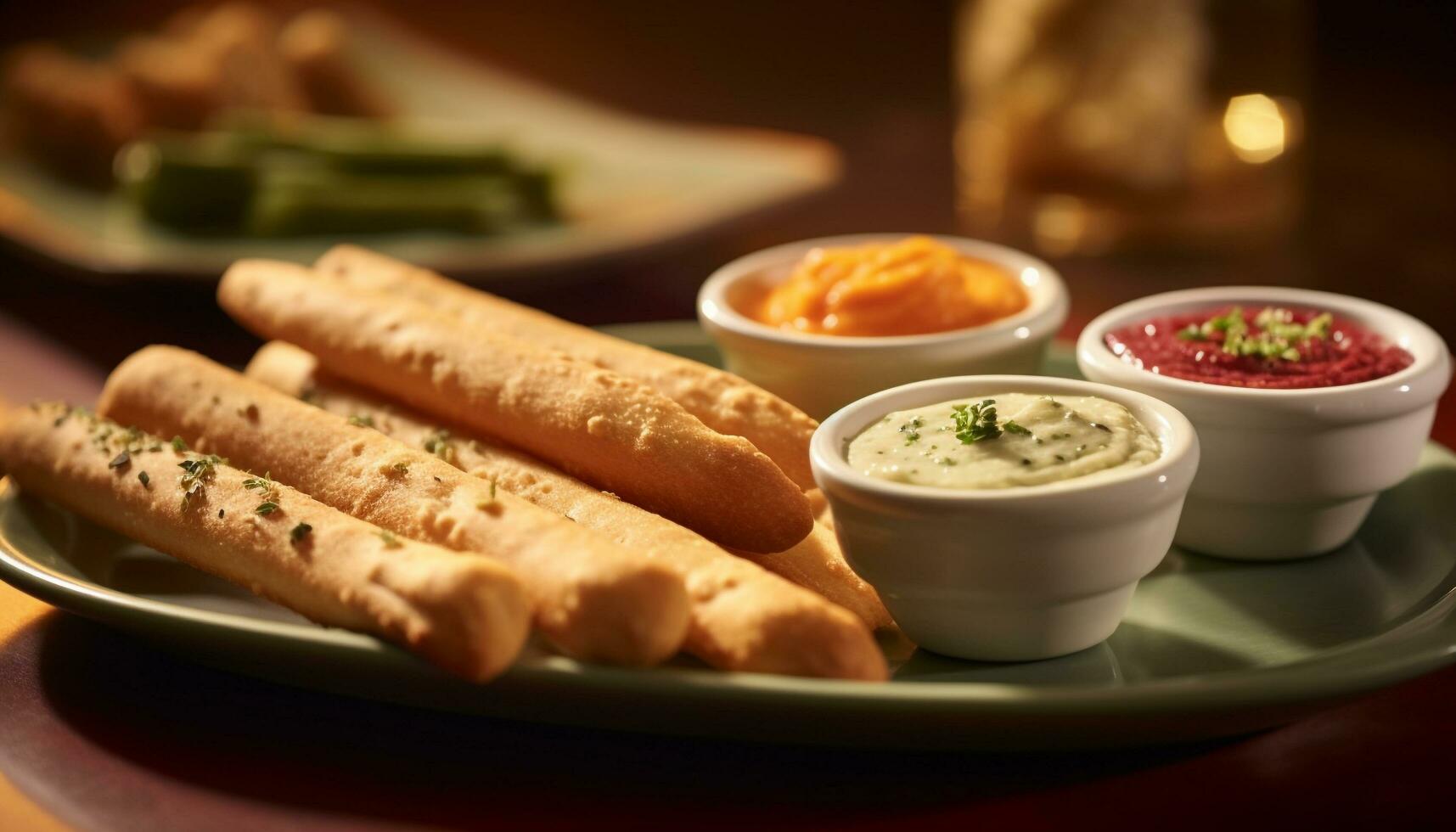 AI generated Freshness and gourmet meal on a plate, healthy vegetarian lunch indoors generated by AI photo
