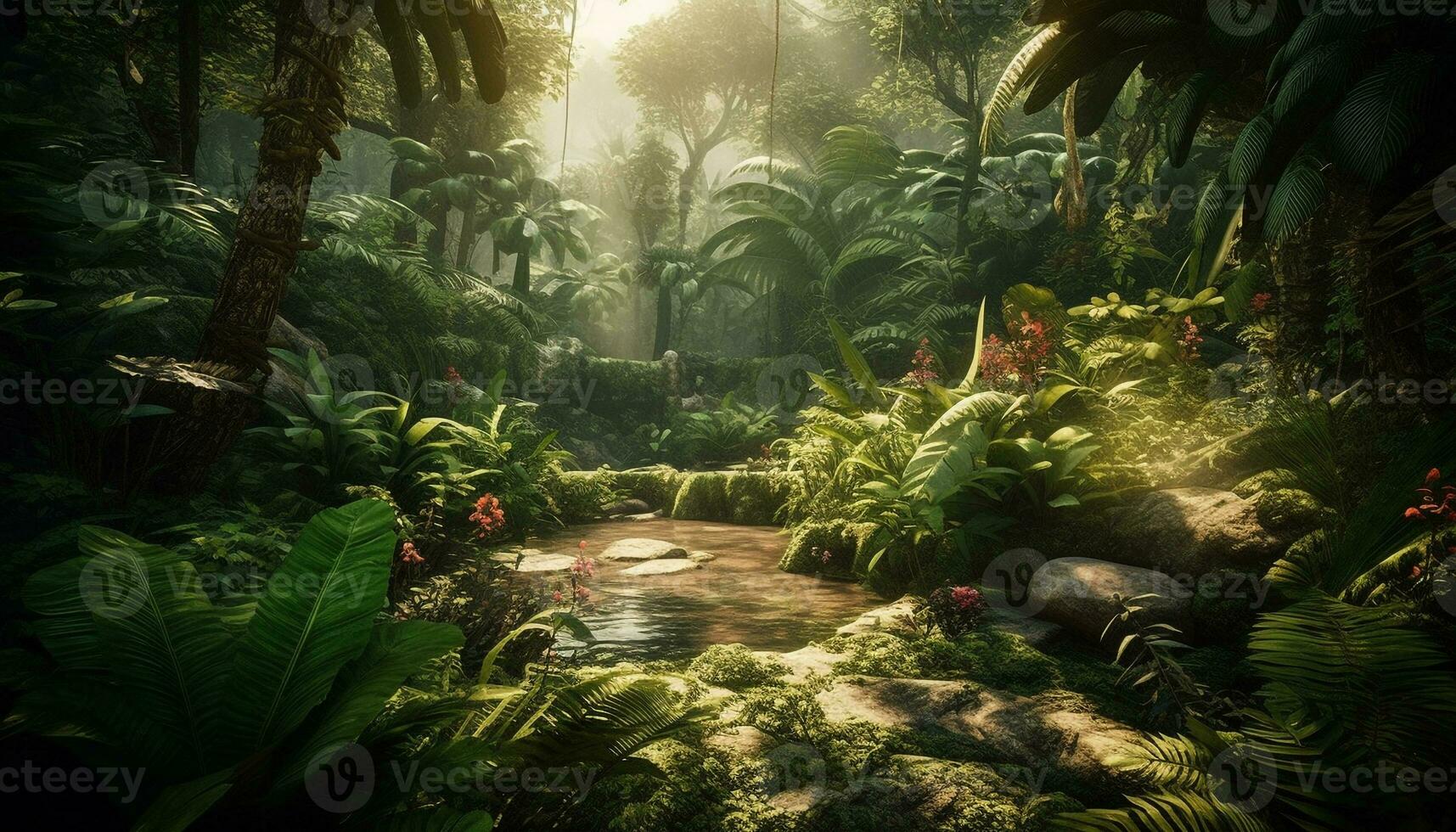 AI generated Nature beauty in sunset, plant, landscape, flower, and summer generated by AI photo