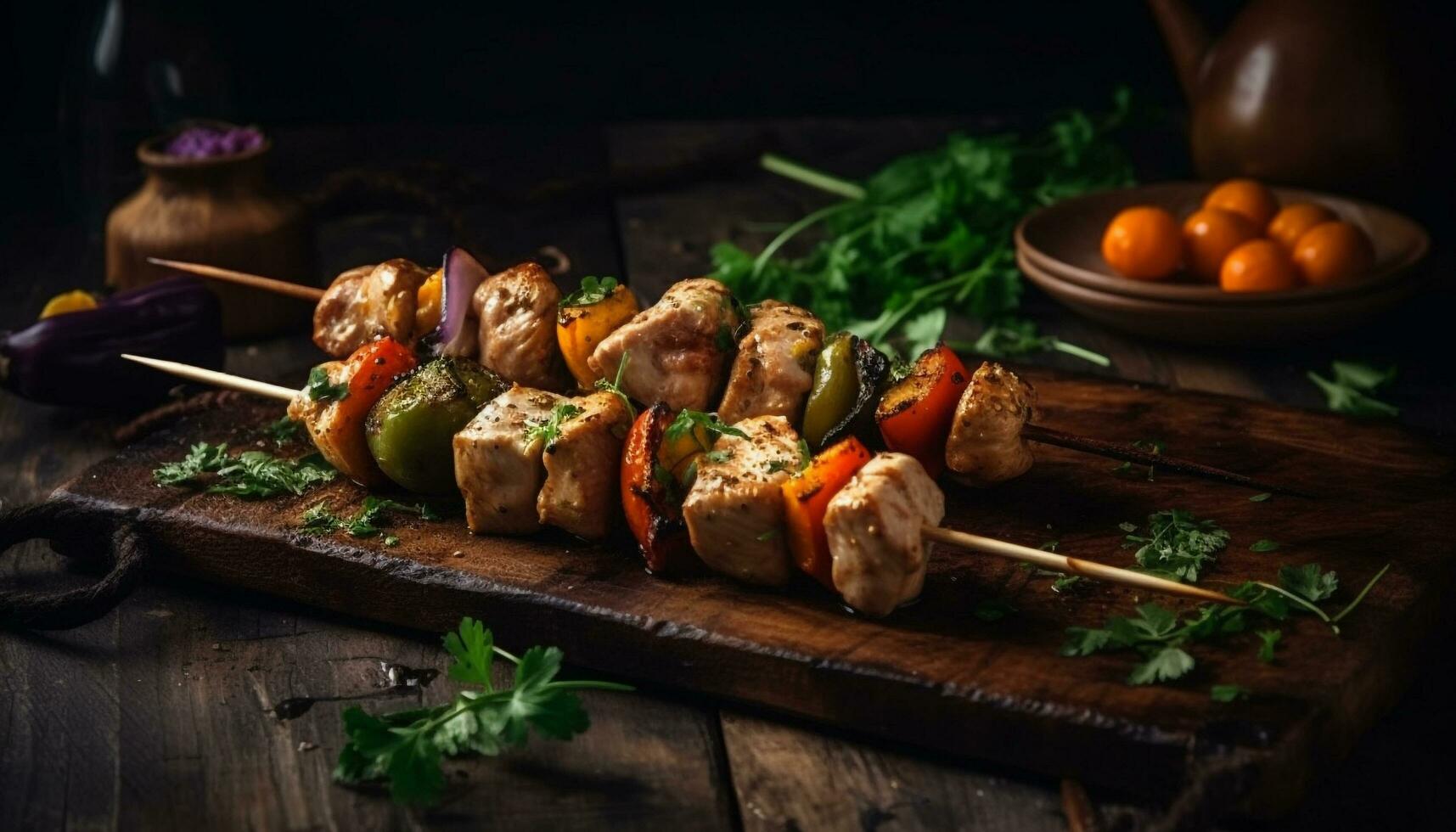 ai generado un gastrónomo mexicano comida con A la parrilla carne, Fresco verduras, y salsa generado por ai foto