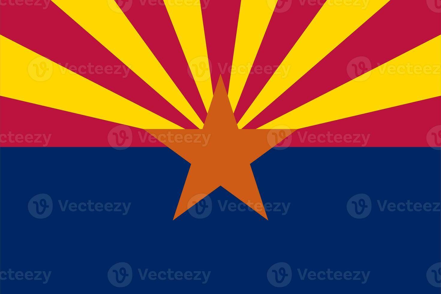 The official current flag of State of Arizona. State flag of Arizona. Illustration. photo