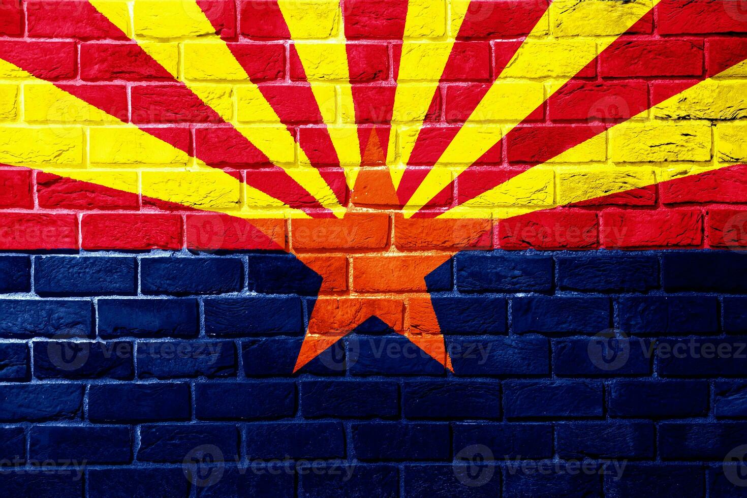 Flag of State of Arizona on a textured background. Concept collage. photo