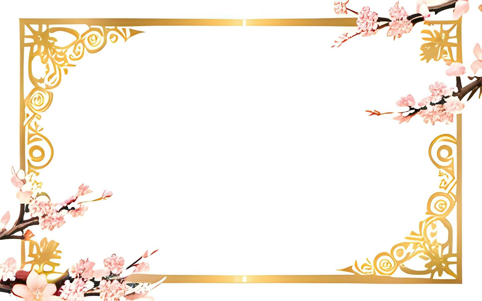 AI generated Luxury flower border frame illustration photo