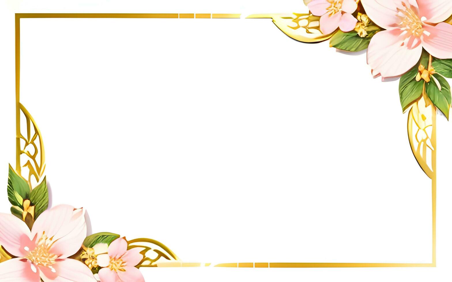 AI generated Luxury flower border frame illustration photo