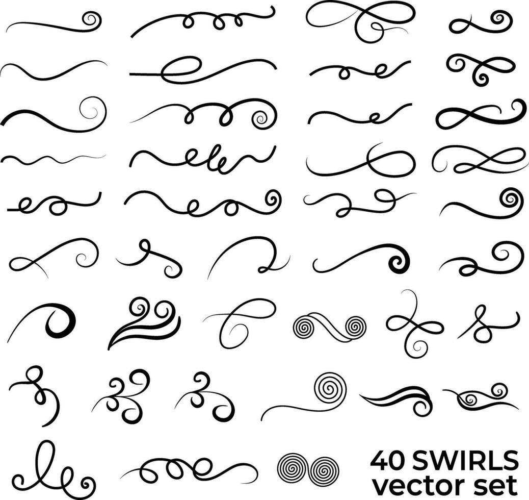 Vector Swirls Set that you can use to add decoration to elements, letters, etc.