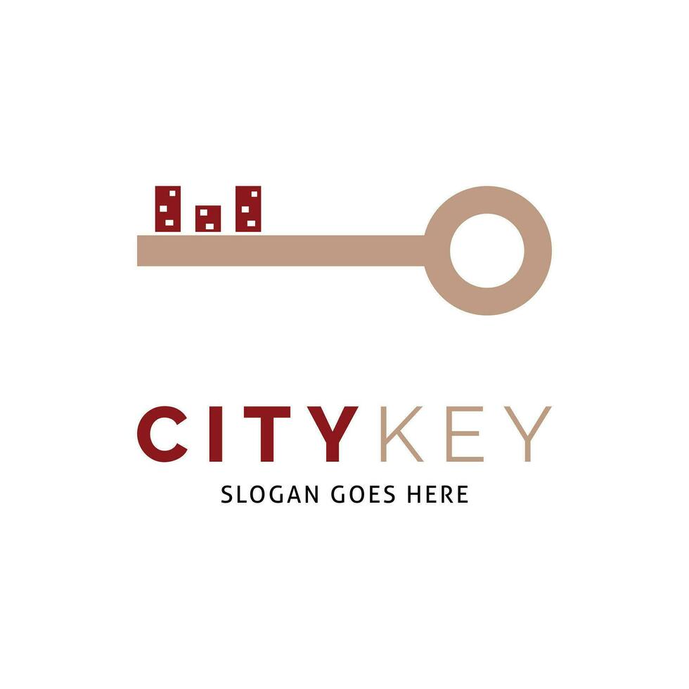 City Key Icon Vector Logo Template Illustration Design