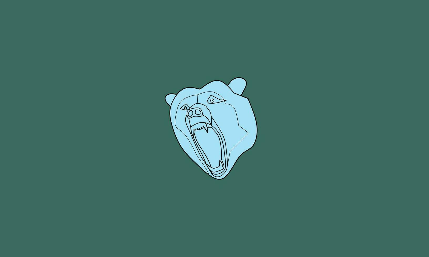 oso logo, enojado oso cara ilustración, negrita y único oso cabeza logo. vector
