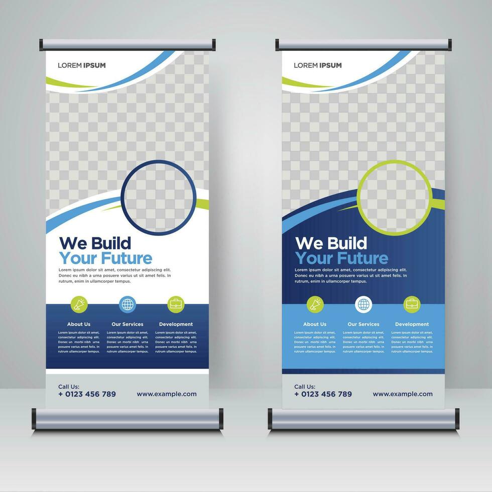 Corporate rollup or X banner design template vector