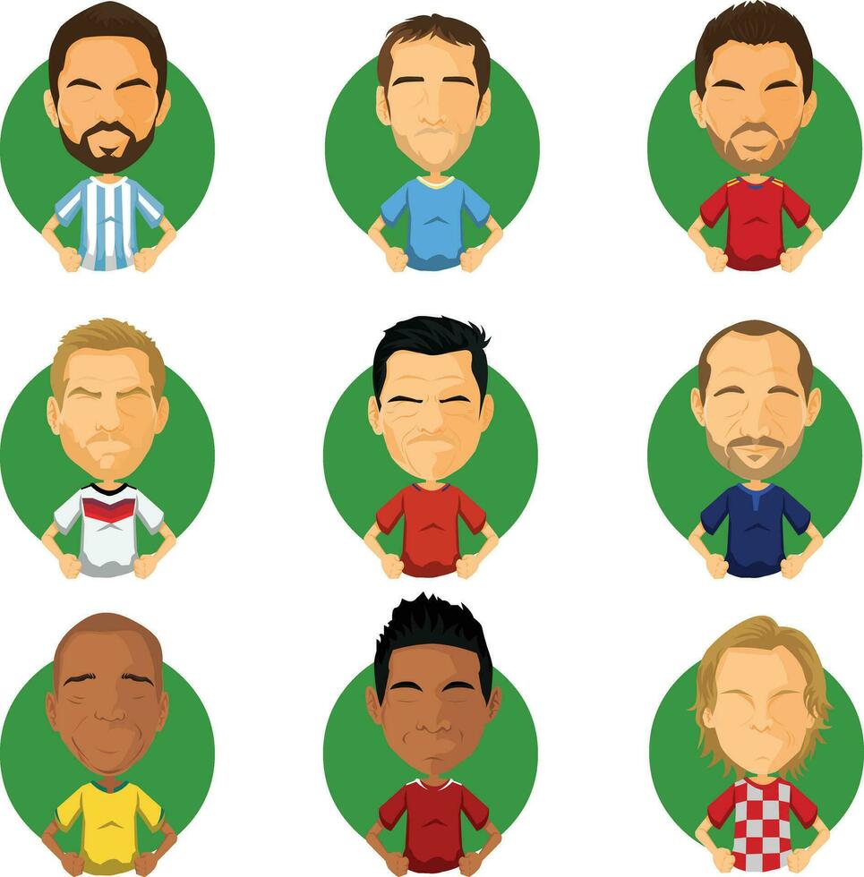 fútbol avatar conjunto vector