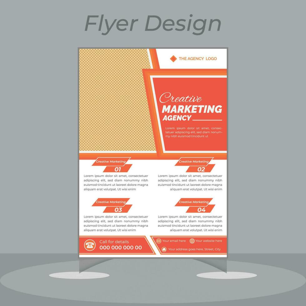 Creative marketing agency flyer design vector