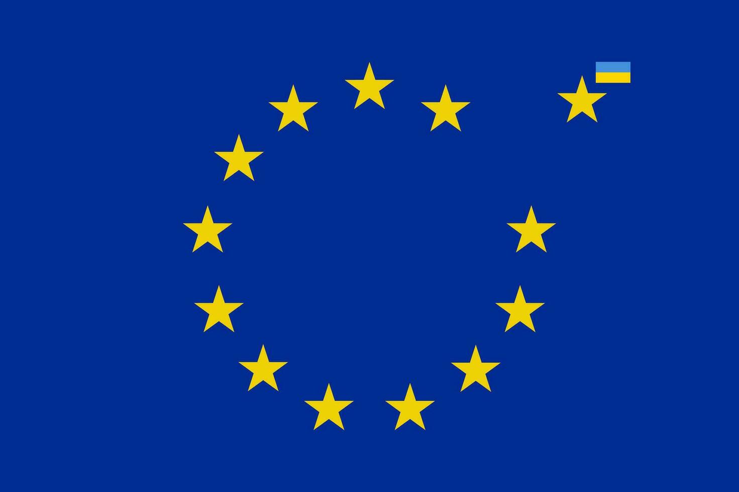 The concept of Ukraine joining the European Union, the European Union flag with stars. Vector illustration