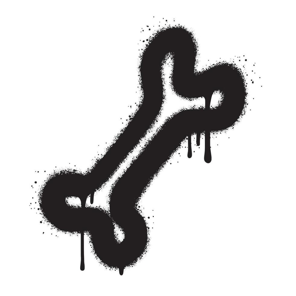 Spray Painted Graffiti bone icon Sprayed isolated with a white background. vector