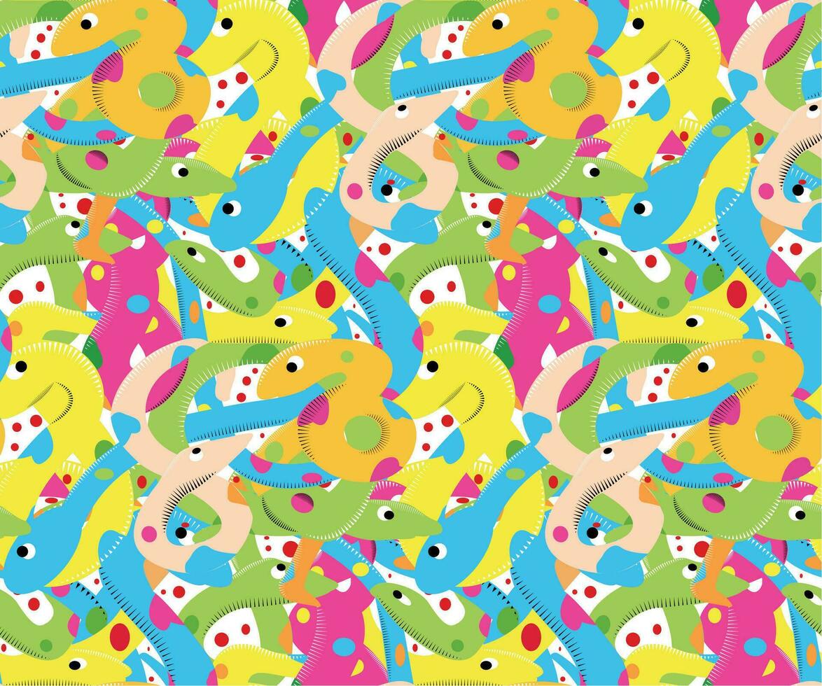 Colorful cute snake seamless pathern vector background