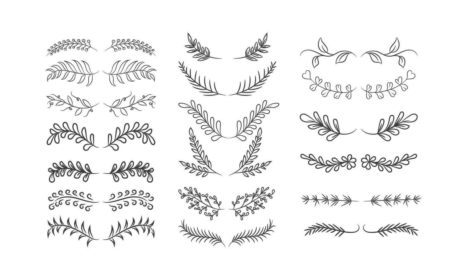 hand drawn floral ornaments vector