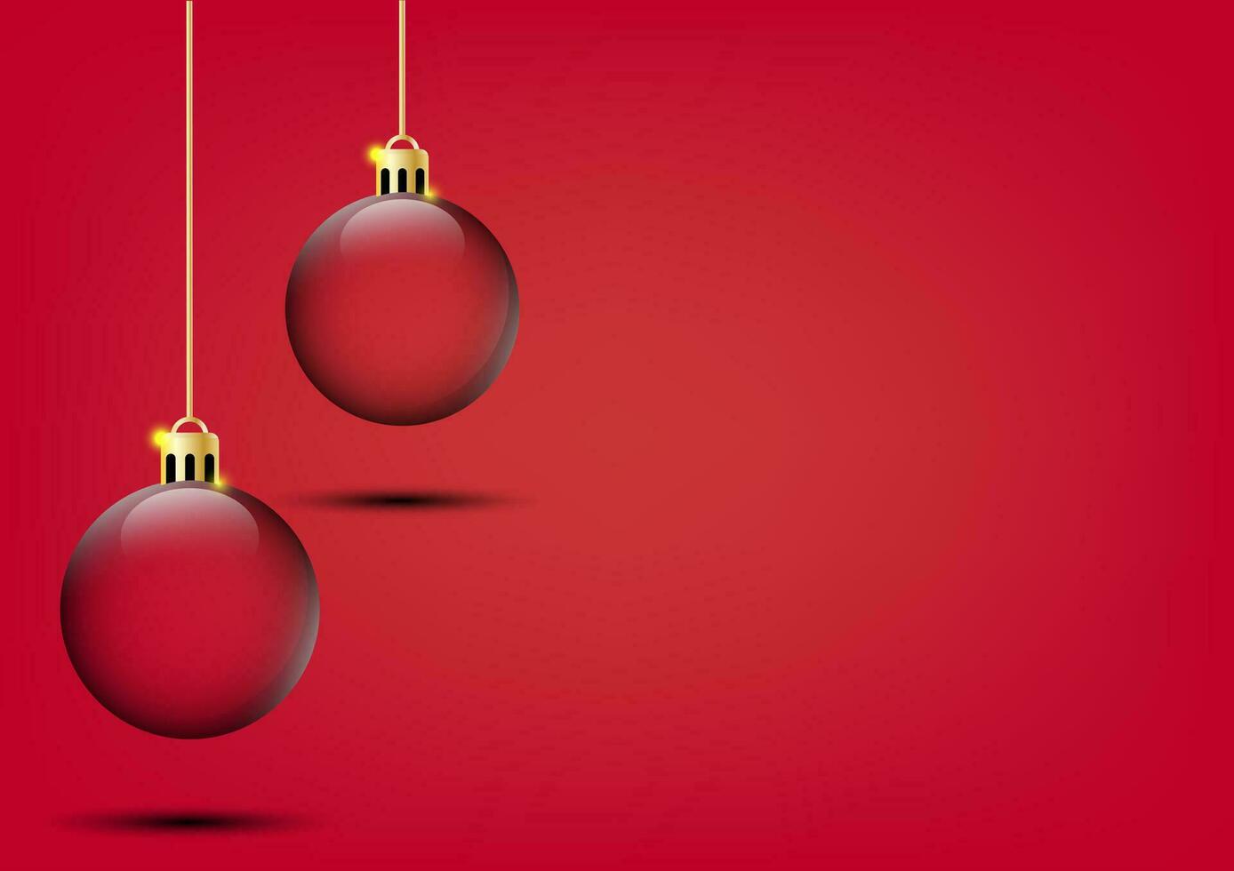 Red background with christmas balls vector image