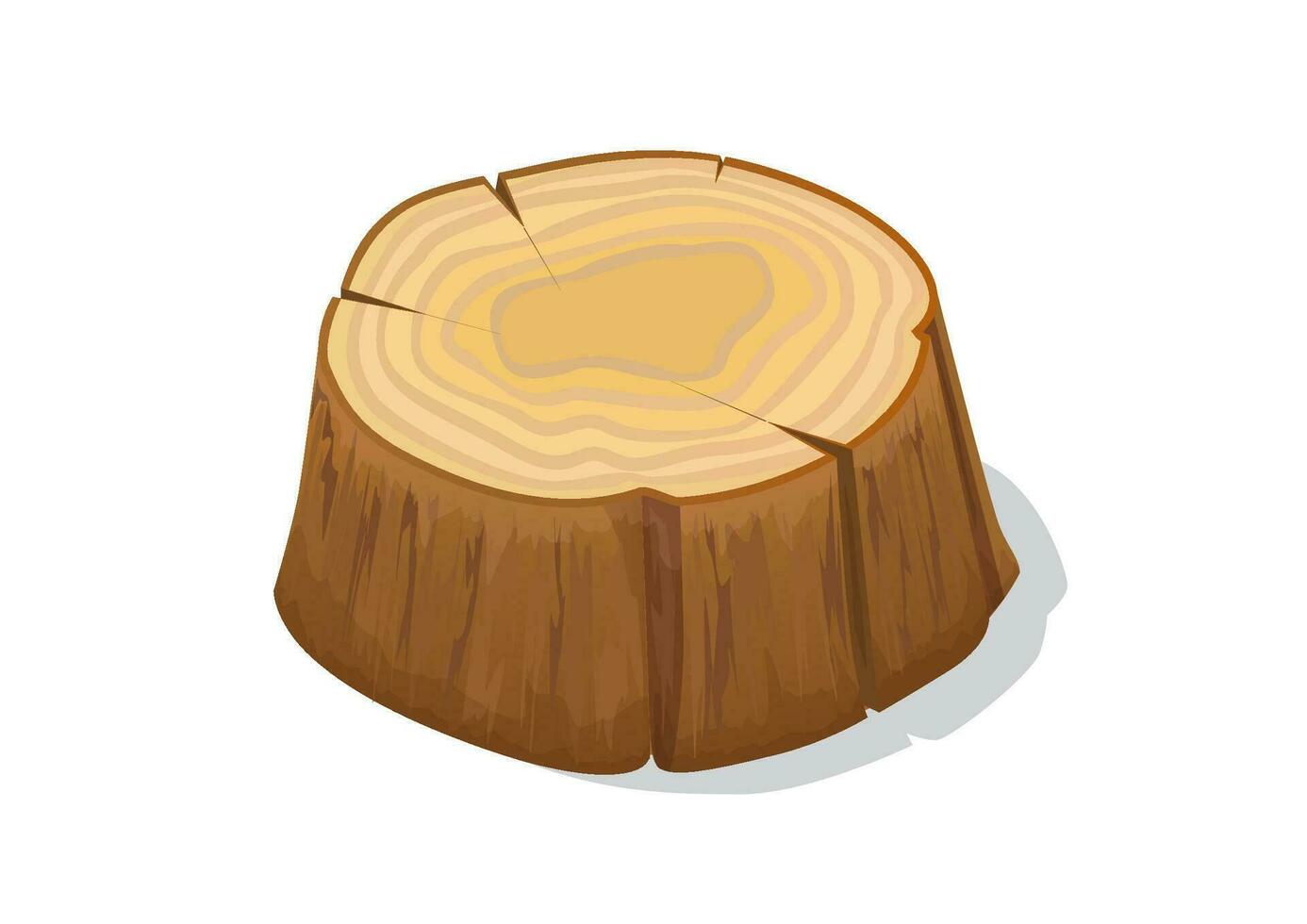 isométrica de madera árbol tocón vector