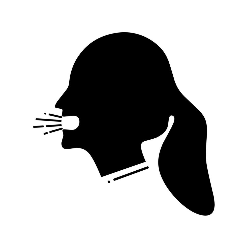 Talking woman icon. Voice control and interaction. Talking head concept isolated on white background. Vector illustration