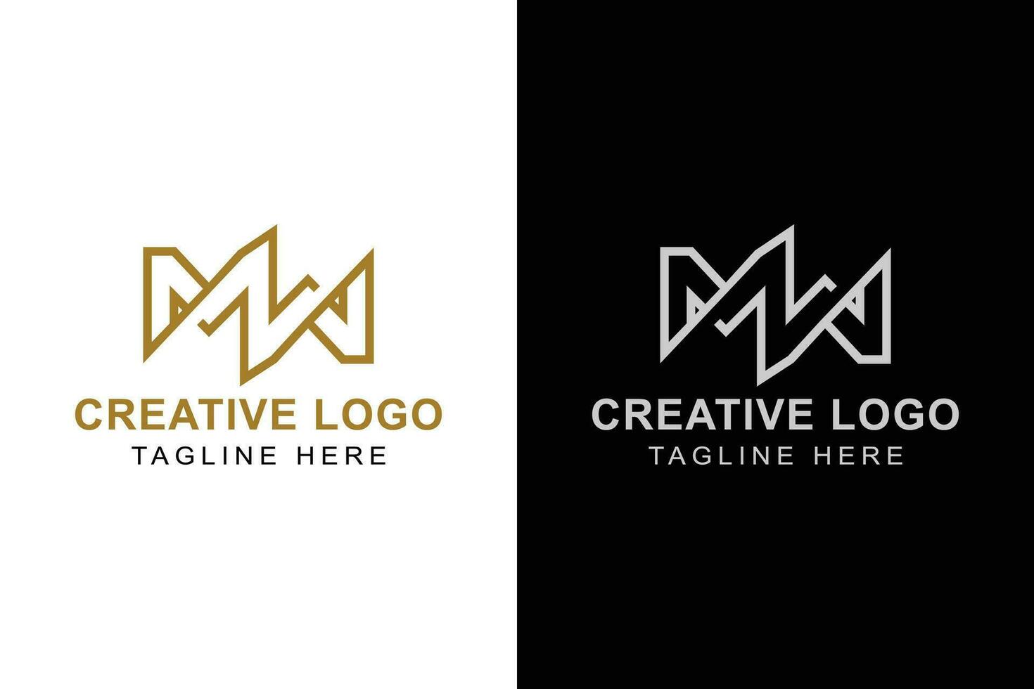 Letter MW, WM logo. Simple vector design editable