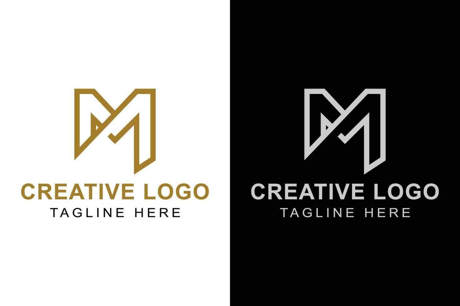 Letter M logo. Simple vector design editable