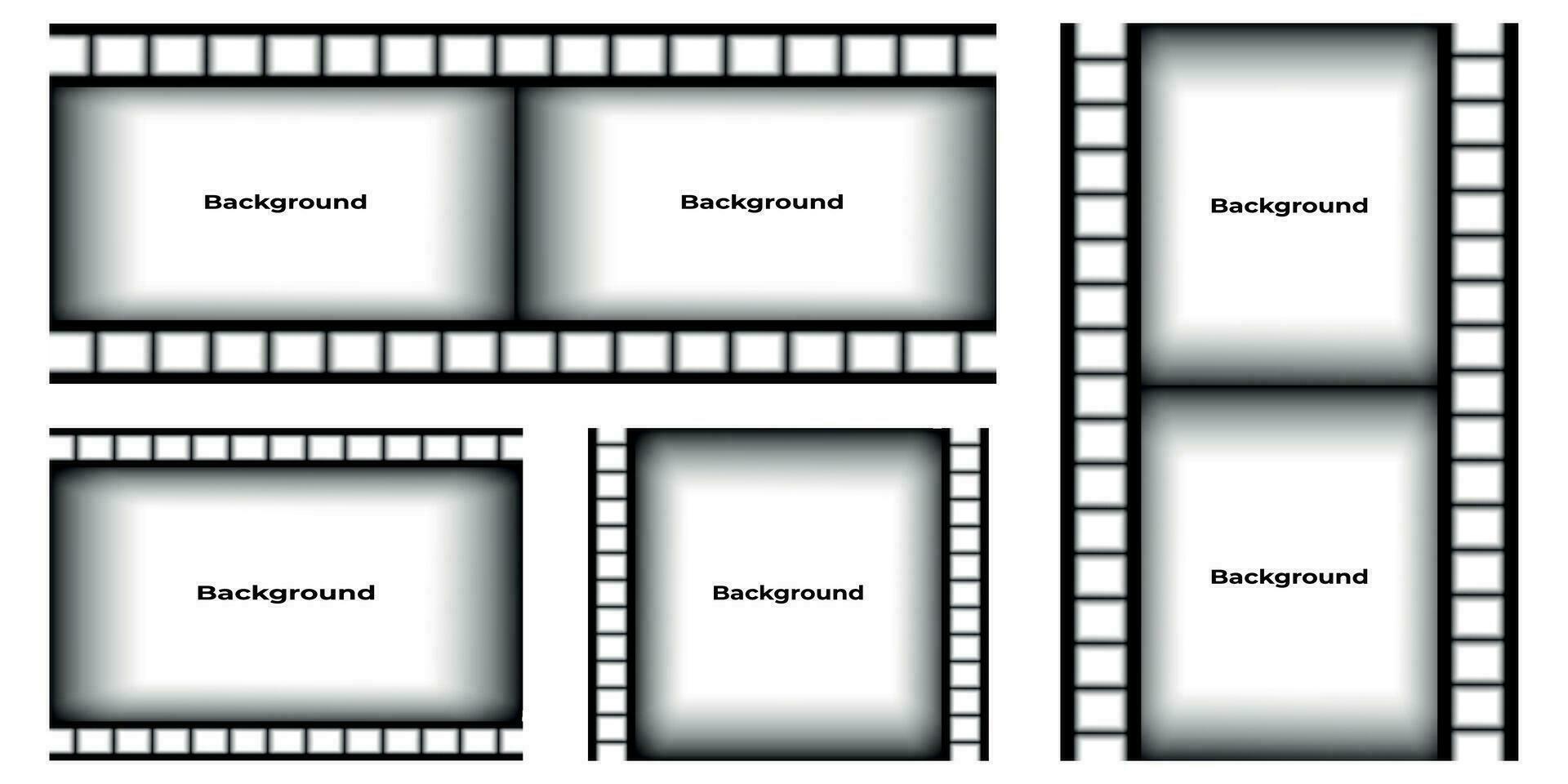 Set of background, banner, poster with frames in film film style vector image
