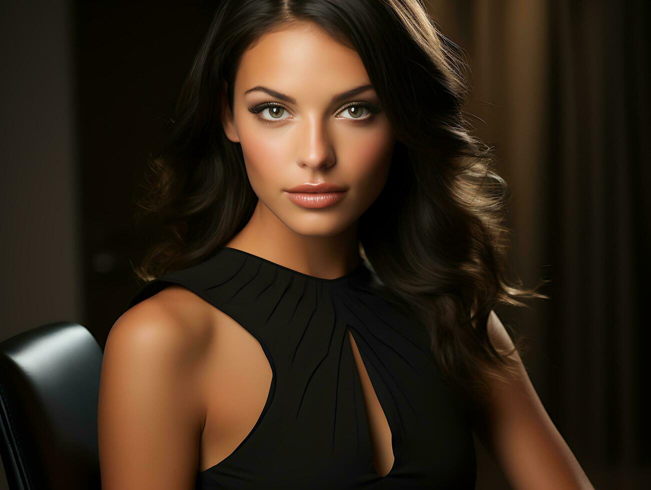 AI generated Portrait of a Beautiful Woman in a Stylish Trendy Fashion Bodycon Dress. Ai Generated photo