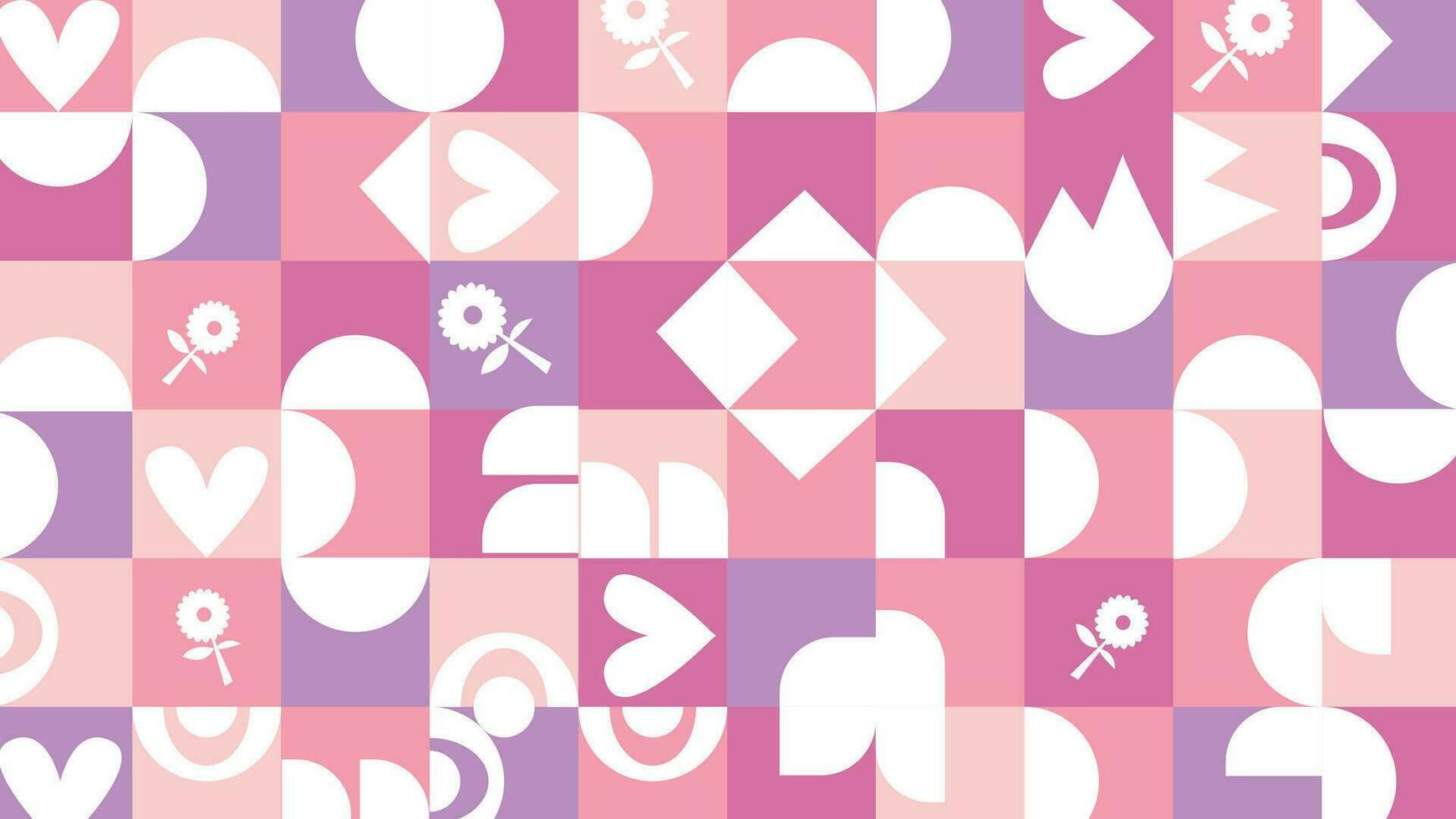 Purple and pink Bauhaus background in 4K ratio vector