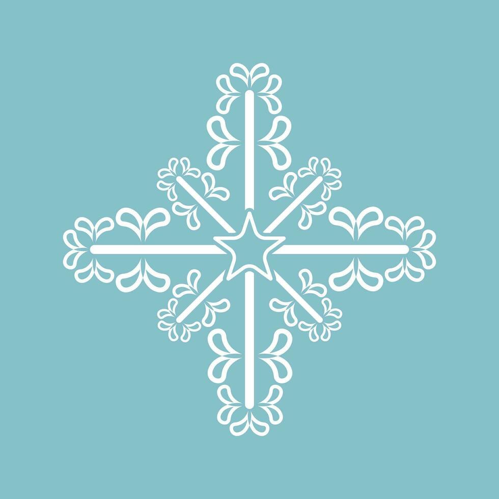 A white snowflakes isolated on light blue background. and Snowflake icon. Snowflake for design Christmas vector, illustration vector