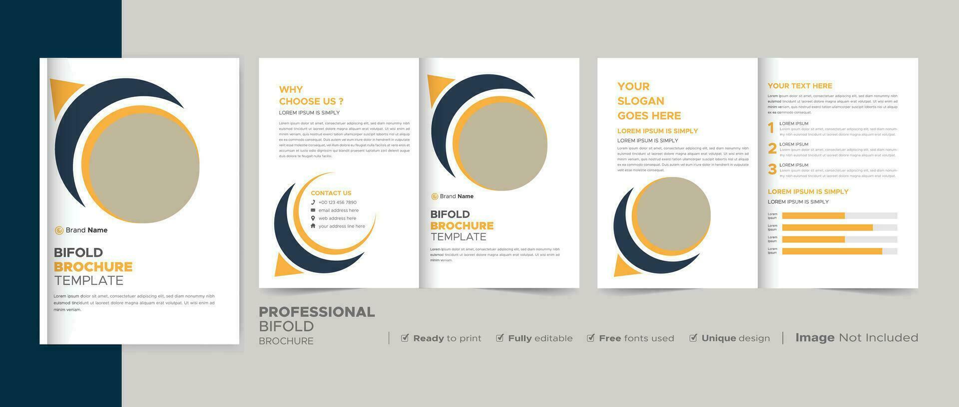 Creative corporate modern business trifold brochure template, trifold layout, letter, a4 size brochure. vector