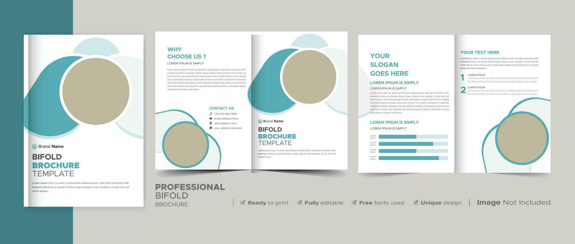 Plantilla de folleto tríptico de negocios modernos corporativos creativos, diseño tríptico, carta, folleto de tamaño a4. vector