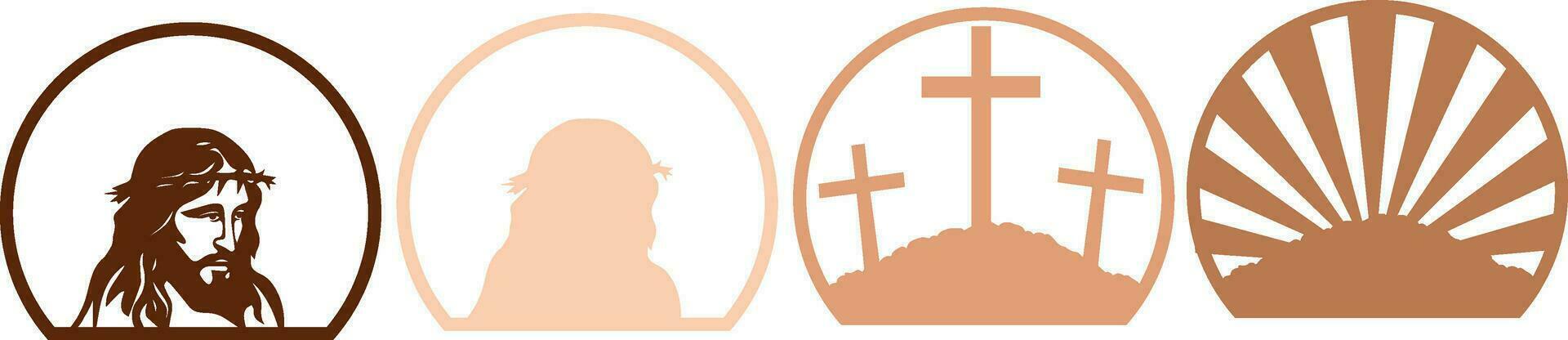 JESUS Multilayer Christian Wall Decor, Laser Cut Template vector