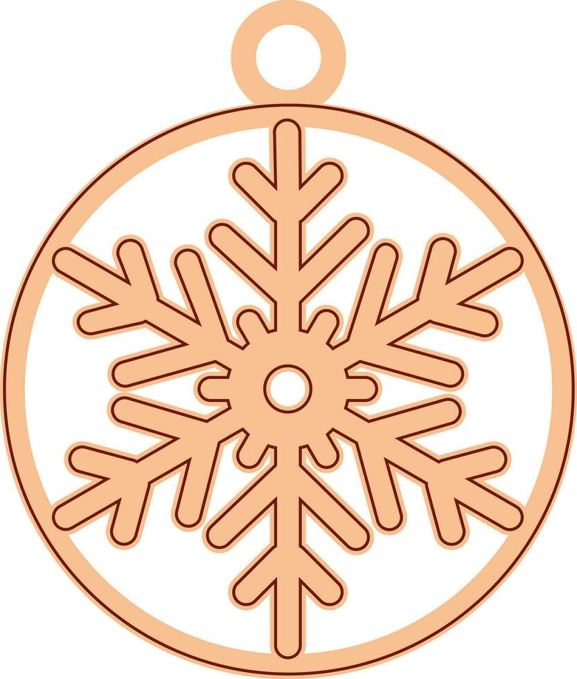 Christmas Snowflake Ornament, Wood Cut and Paper Cut Template vector