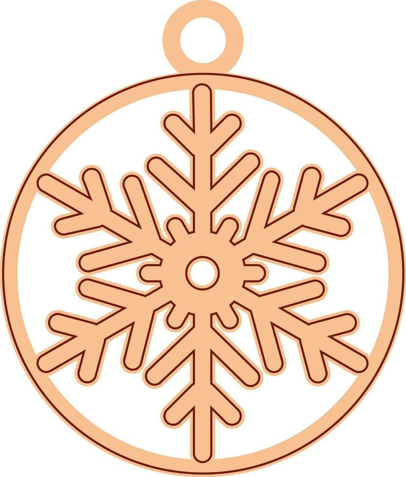 Navidad copo de nieve ornamento, madera cortar y papel cortar modelo vector