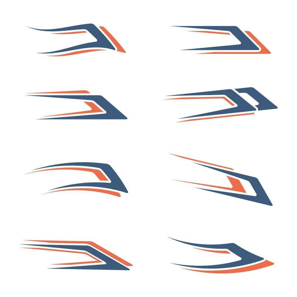 Collection of abstract racing stripes vehicle wrap stickers vector