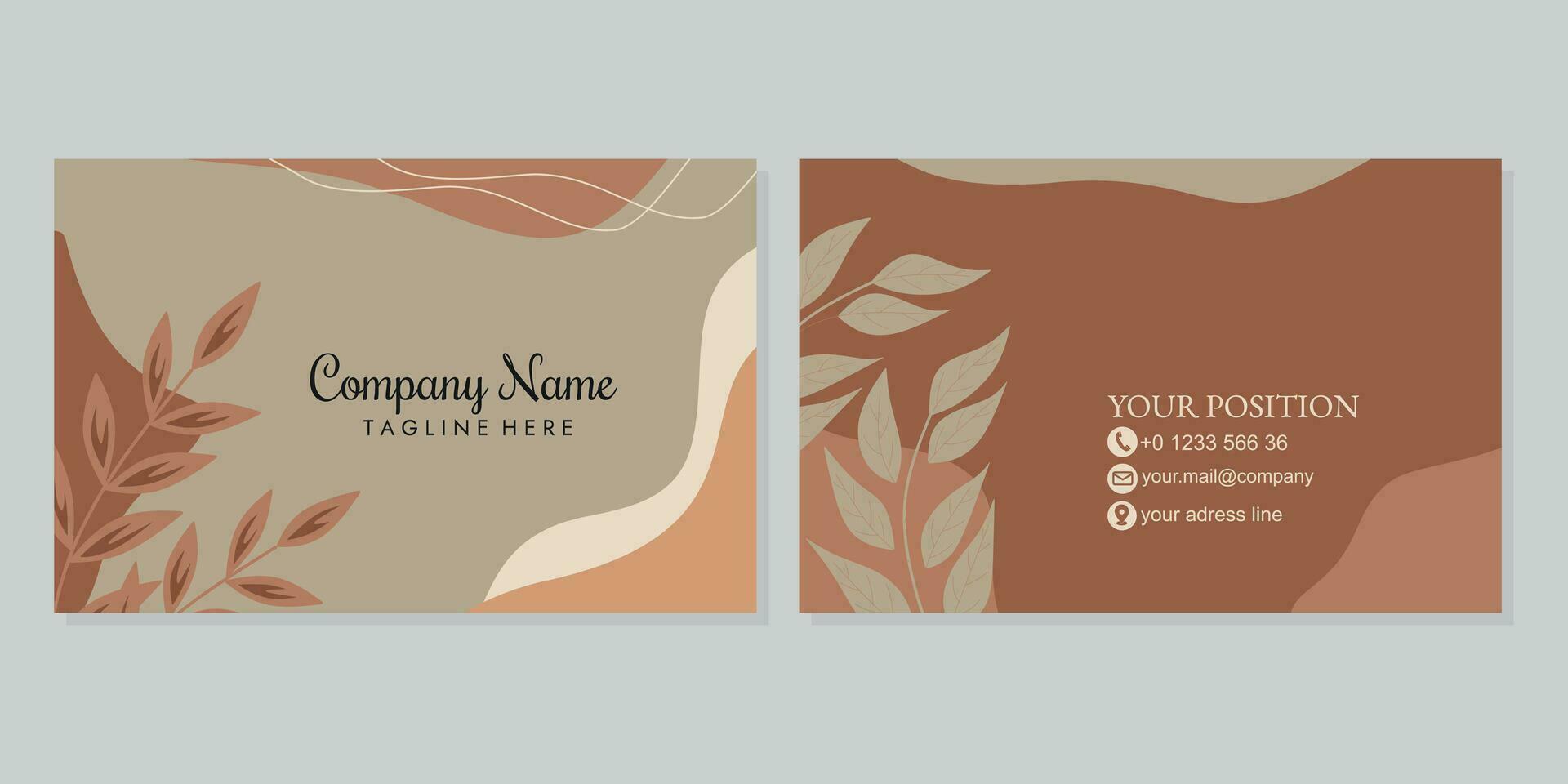business card template with hand drawn floral pattern. landscape orientation for invite design, prestigious gift card, voucher or luxury name card vector