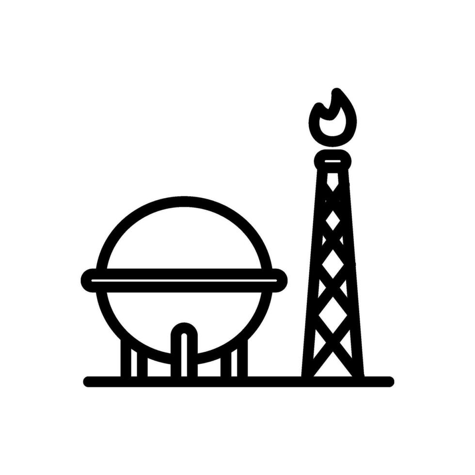 gas planta icono vector en línea estilo