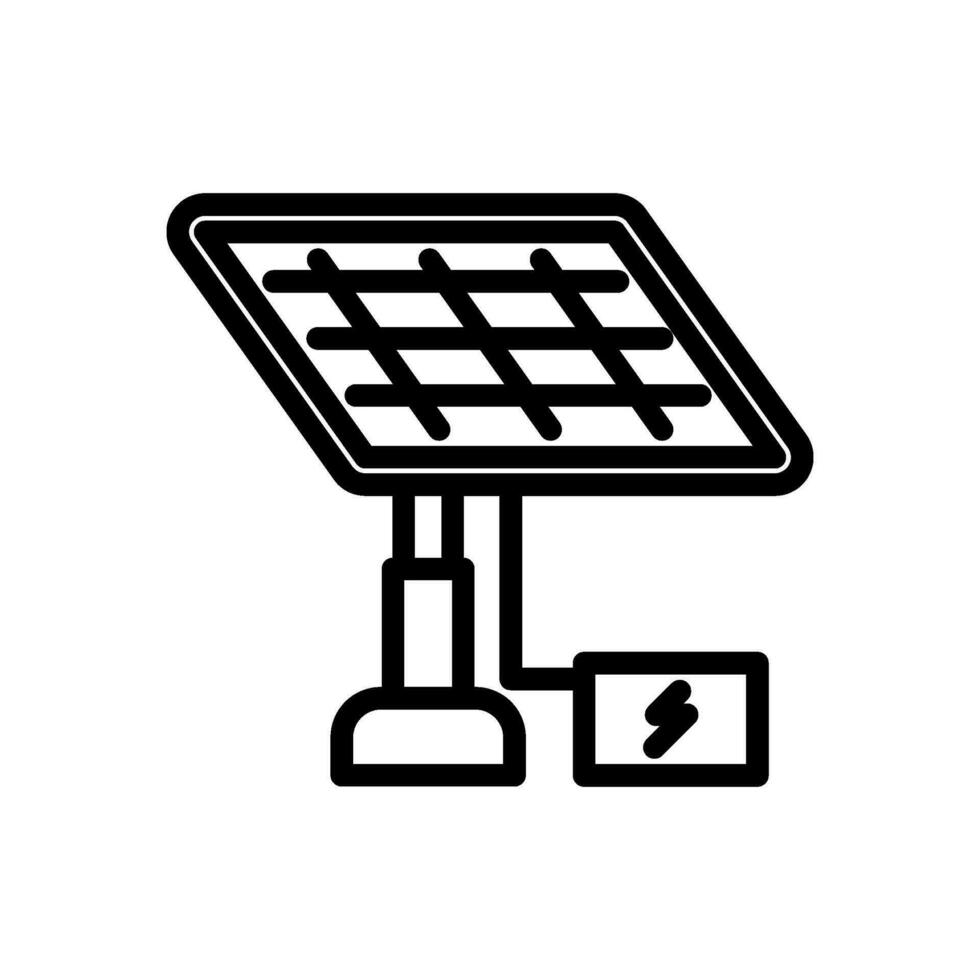 solar panel icono vector en línea estilo