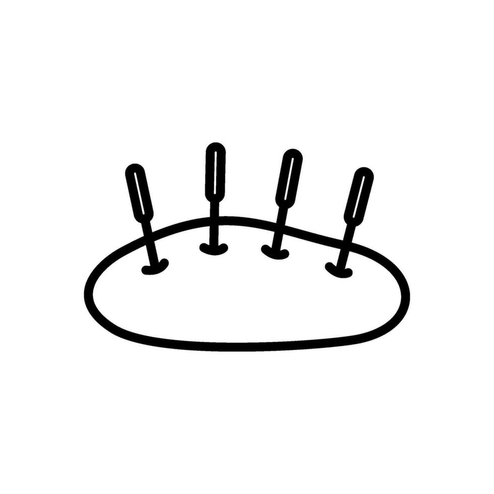 acupuncture icon vector in line style