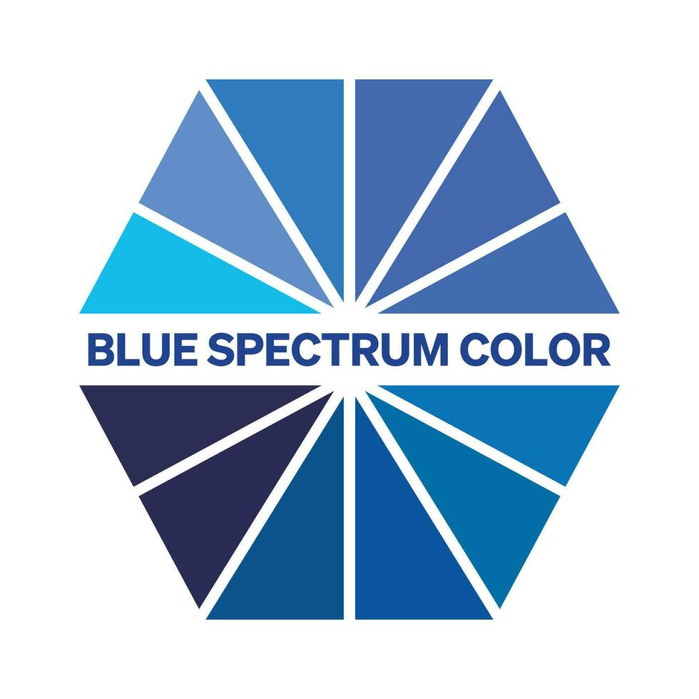 Blue color wheel spectrum vector icon for web and mobile design. Vector illustration. Spectrum of blue for color inspiration in our design. Blue color elements
