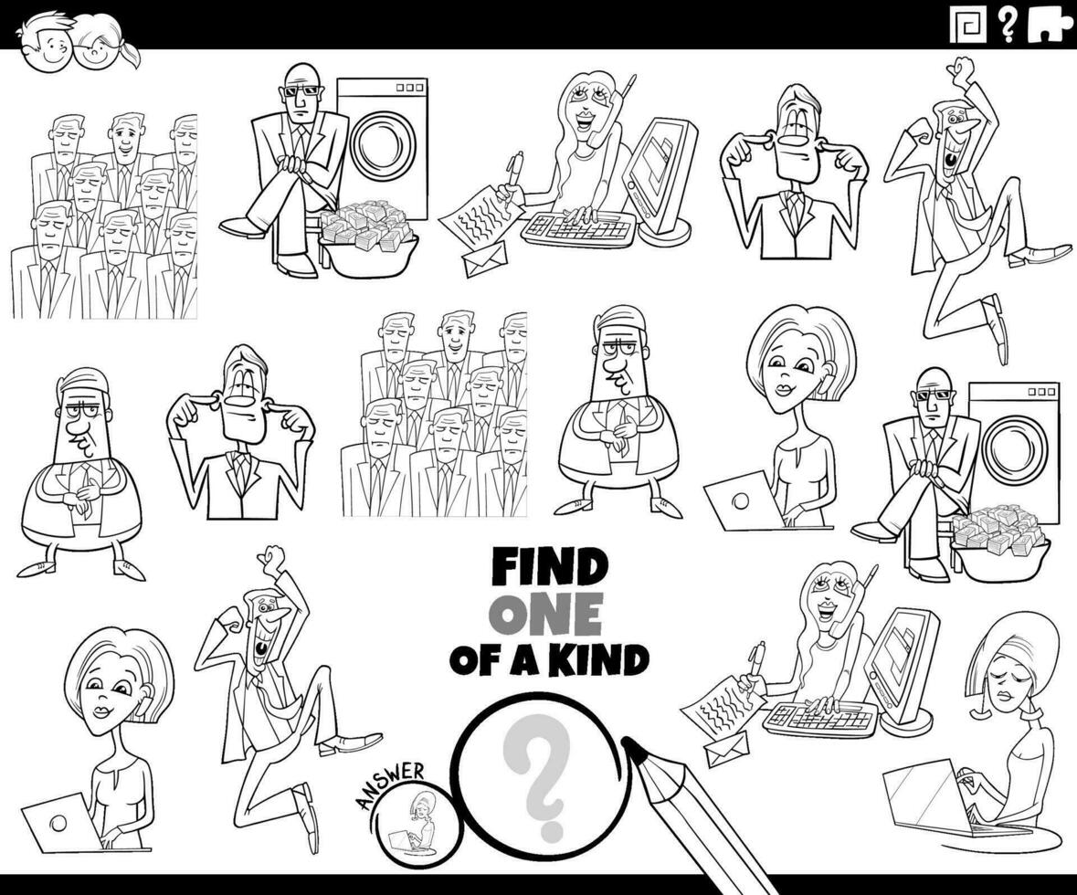 one of a kind game with business people coloring page vector