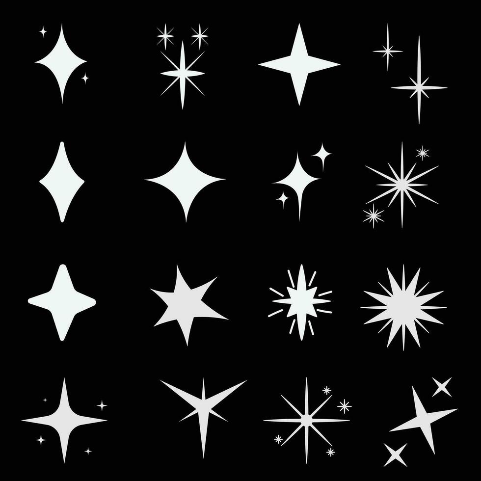 conjunto de Brillantina estrella ilustración Fuegos artificiales centelleo vector