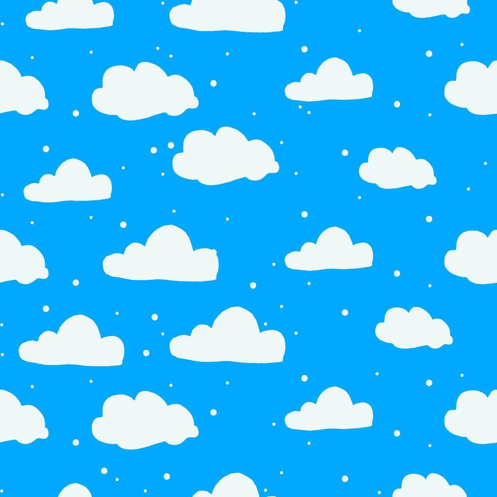 Blue cloud pattern cute background vector