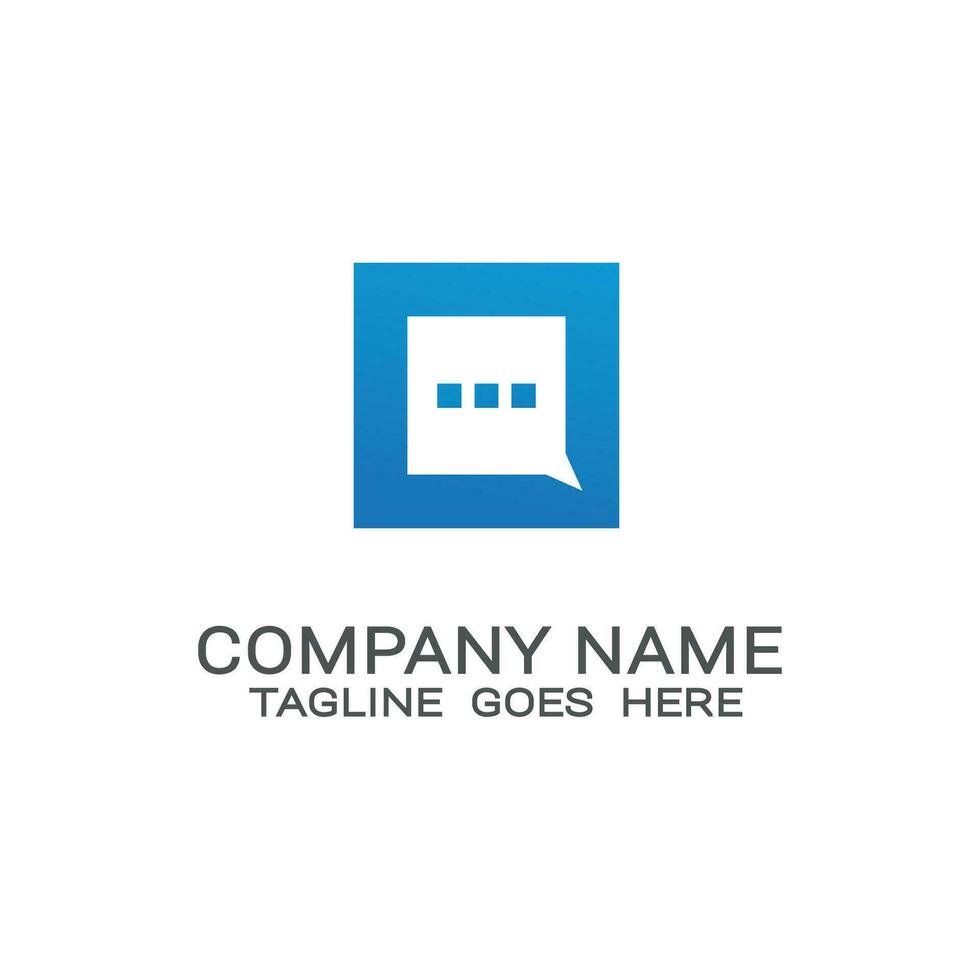 business logo design conversation bubble box. vector