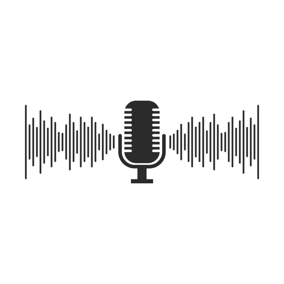 Microphone Podcast logo icon vector