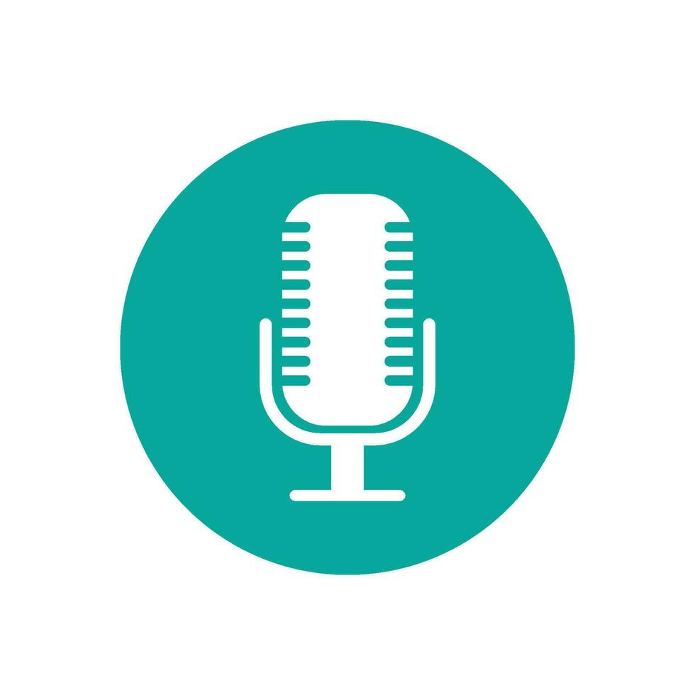 Microphone Podcast logo icon vector