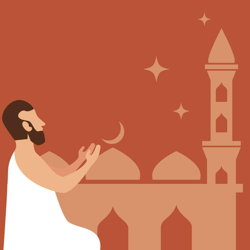 Man moslem prayer vector